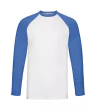 Чоловіча двоколірна футболка LONG SLEEVE FRUIT OF THE LOOM - AW Білий/Яскраво-Синій M
