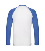 Чоловіча двоколірна футболка LONG SLEEVE FRUIT OF THE LOOM - AW Білий/Яскраво-Синій 3XL