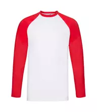 Чоловіча двоколірна футболка LONG SLEEVE FRUIT OF THE LOOM - WM Білий/Червоний 2XL