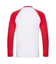 Чоловіча двоколірна футболка LONG SLEEVE FRUIT OF THE LOOM - WM Білий/Червоний 3XL