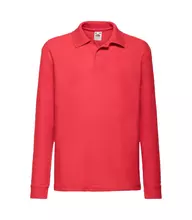 Дитяче поло з довгим рукавом 65/35 FRUIT OF THE LOOM - 40 Червоний 152 (12-13)